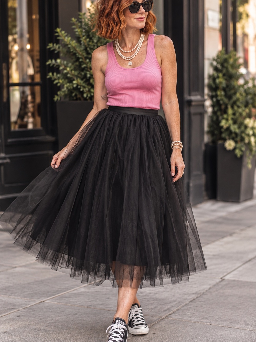 🩷MAKE OFFER🩷 London Gray Y2K Black Tulle Midi Full Skirt Sex in the City Med
